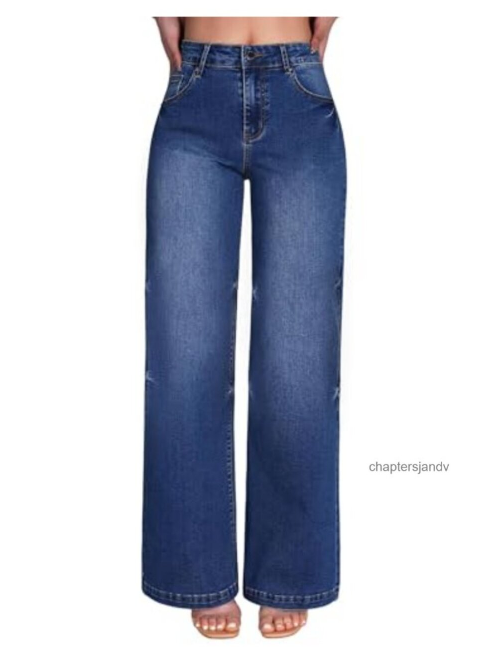 Wide Leg High Waisted Stretchy Denim Trouser Jeans Y2K Relaxed